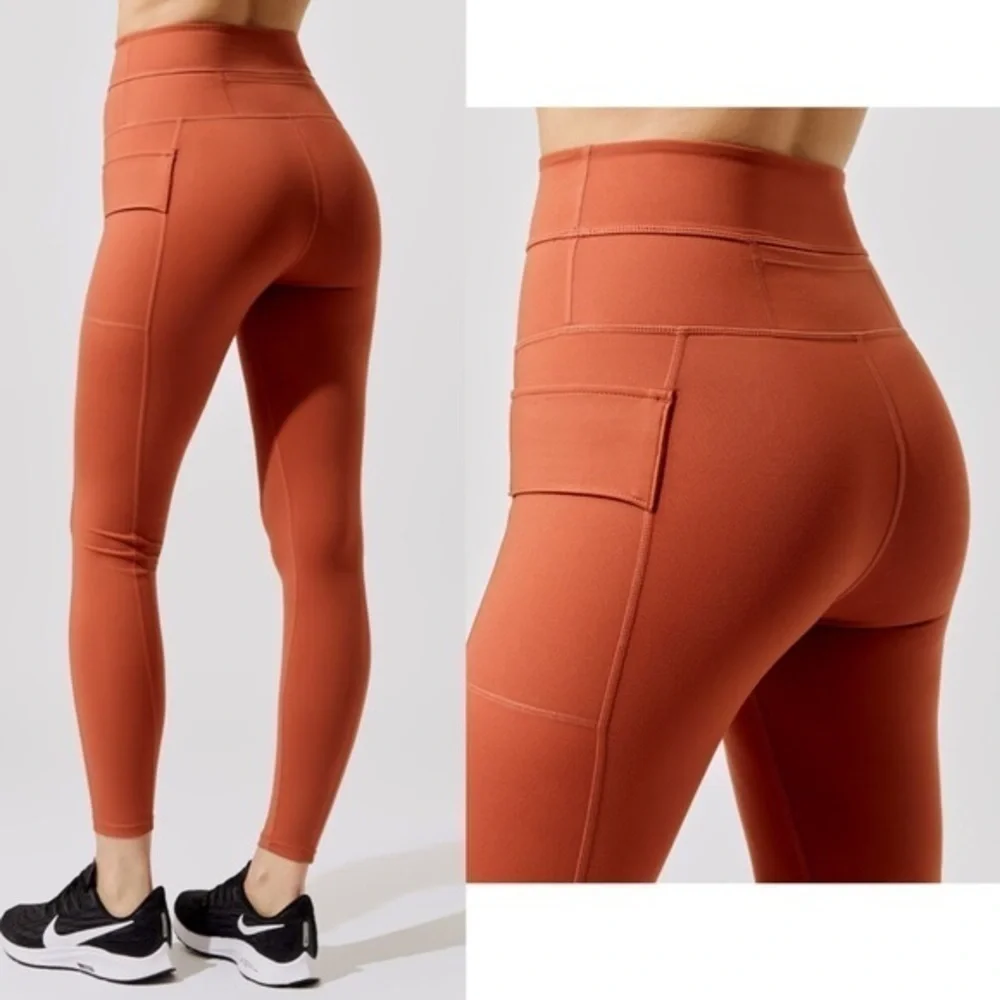 Carbon38 High Rise Cargo Side Phone Pockets 7/8 Leggings Yoga Pants NWT